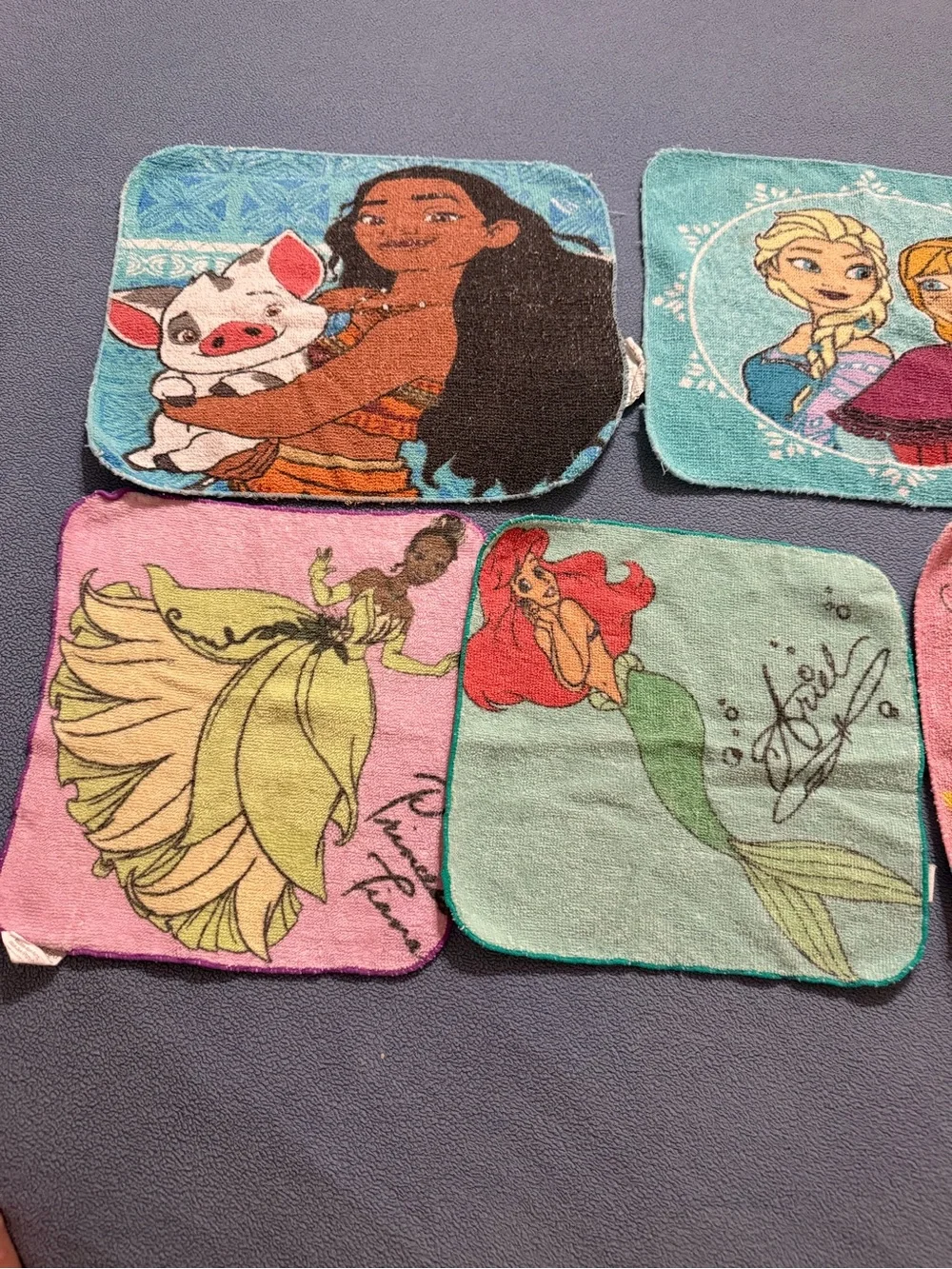 Disney Kids Washcloth Set - Pink, Teal, Aqua, Green